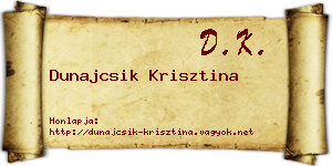 Dunajcsik Krisztina névjegykártya