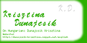 krisztina dunajcsik business card